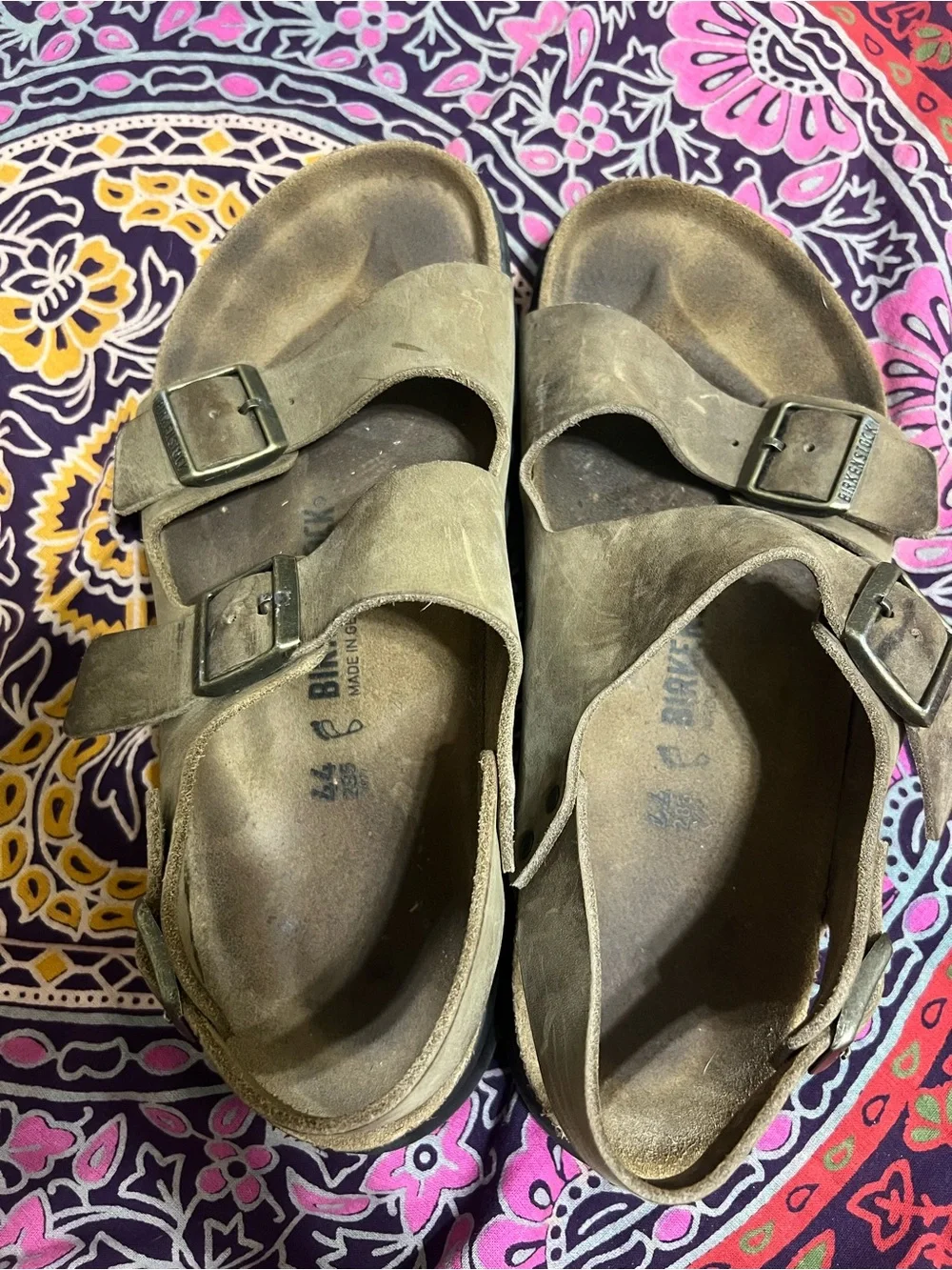 Birkenstock Milano crosstown Rugged Leather Sandals Khaki size 44